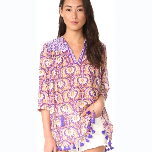 Roberta Roller Rabbit Tops - ROBERTA ROLLER RABBIT Serafina Blouse Purple/Orange